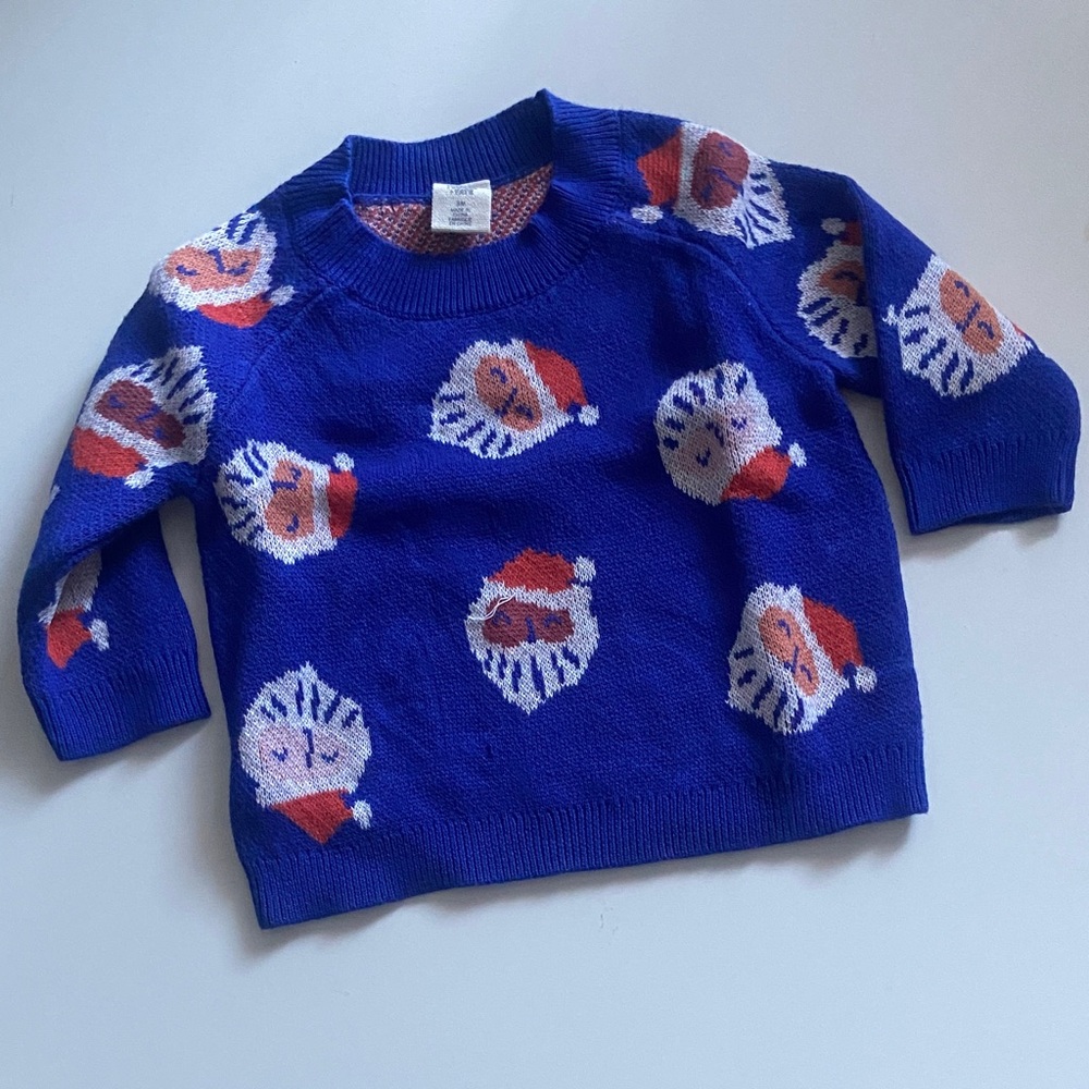 Tucker + Tate Festive Blue Santa Sweater